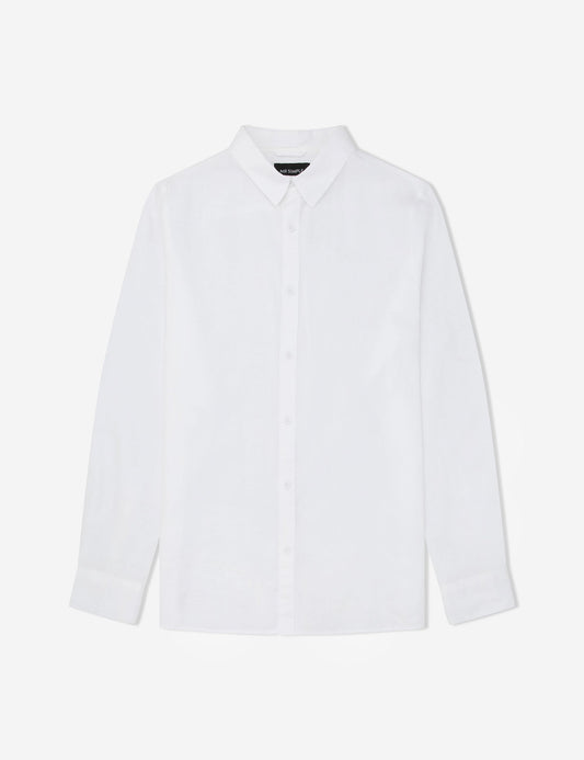 Linen Long Sleeve Shirt - White