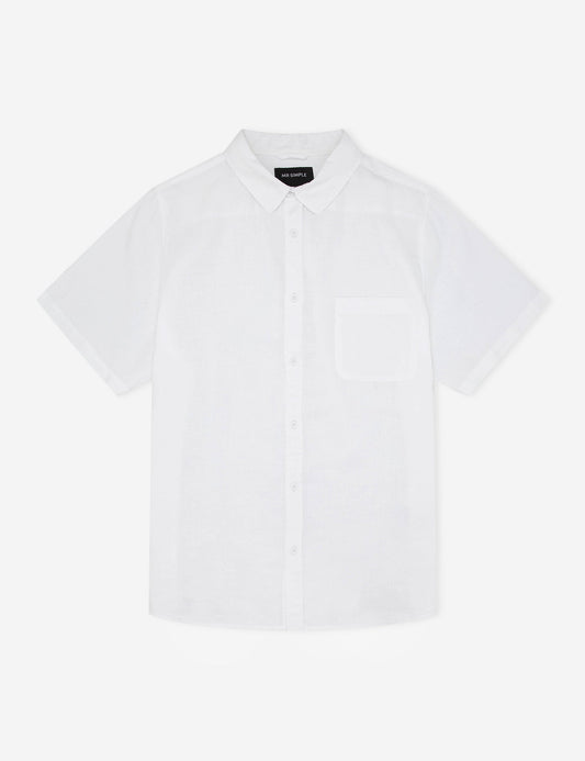 Linen Short Sleeve Shirt - White