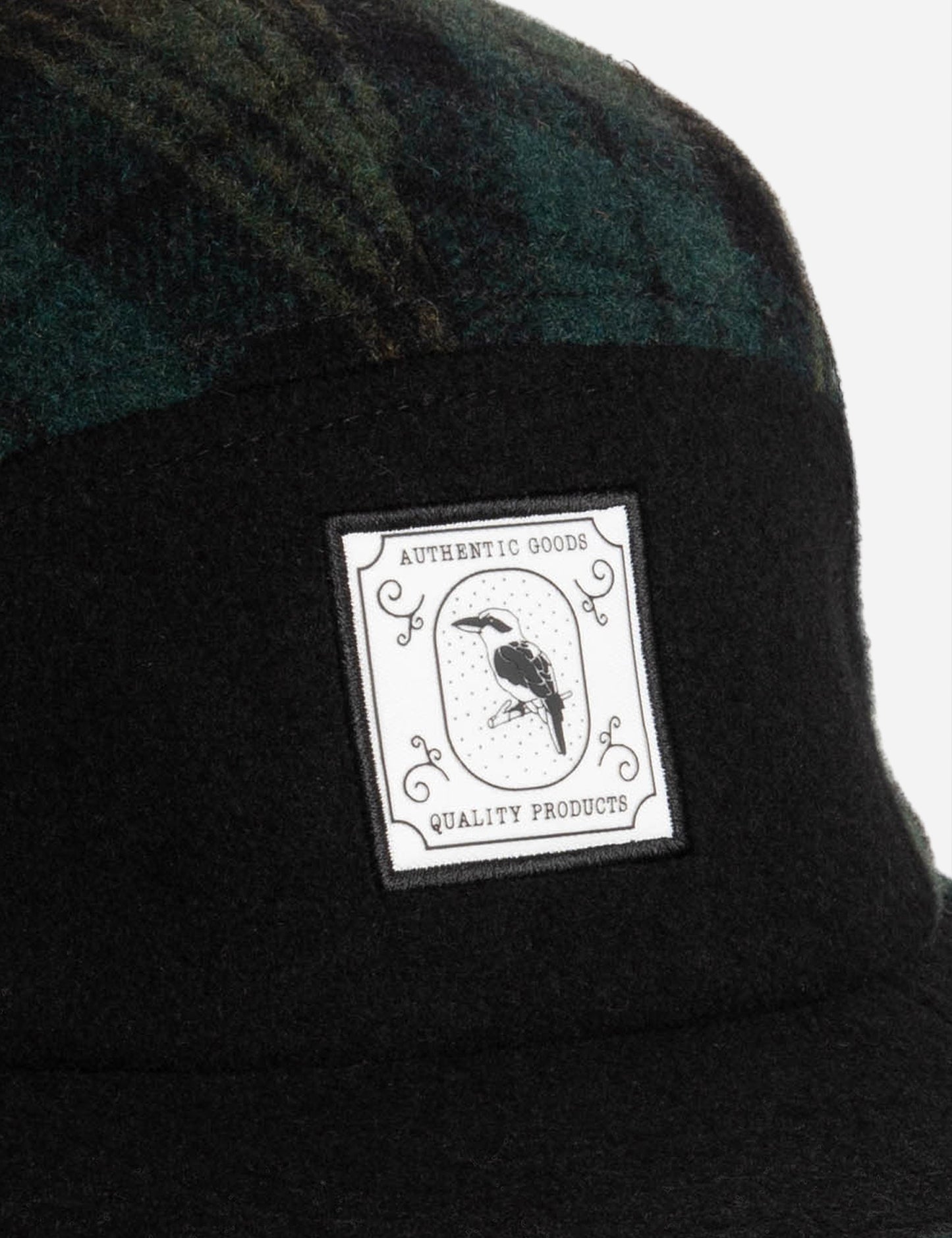 Sal Camp Cap - Black/Green Plaid