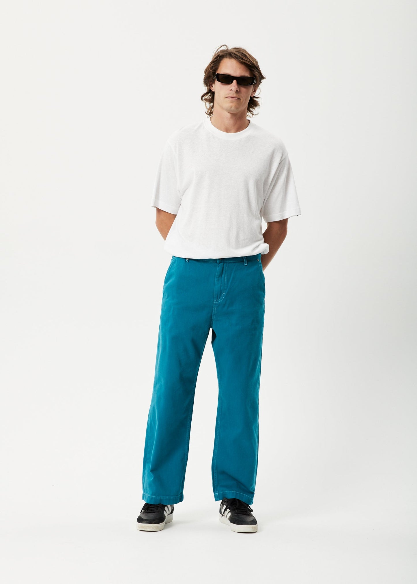 Afends Mens Pablo - Recycled Baggy Pants - Azure 