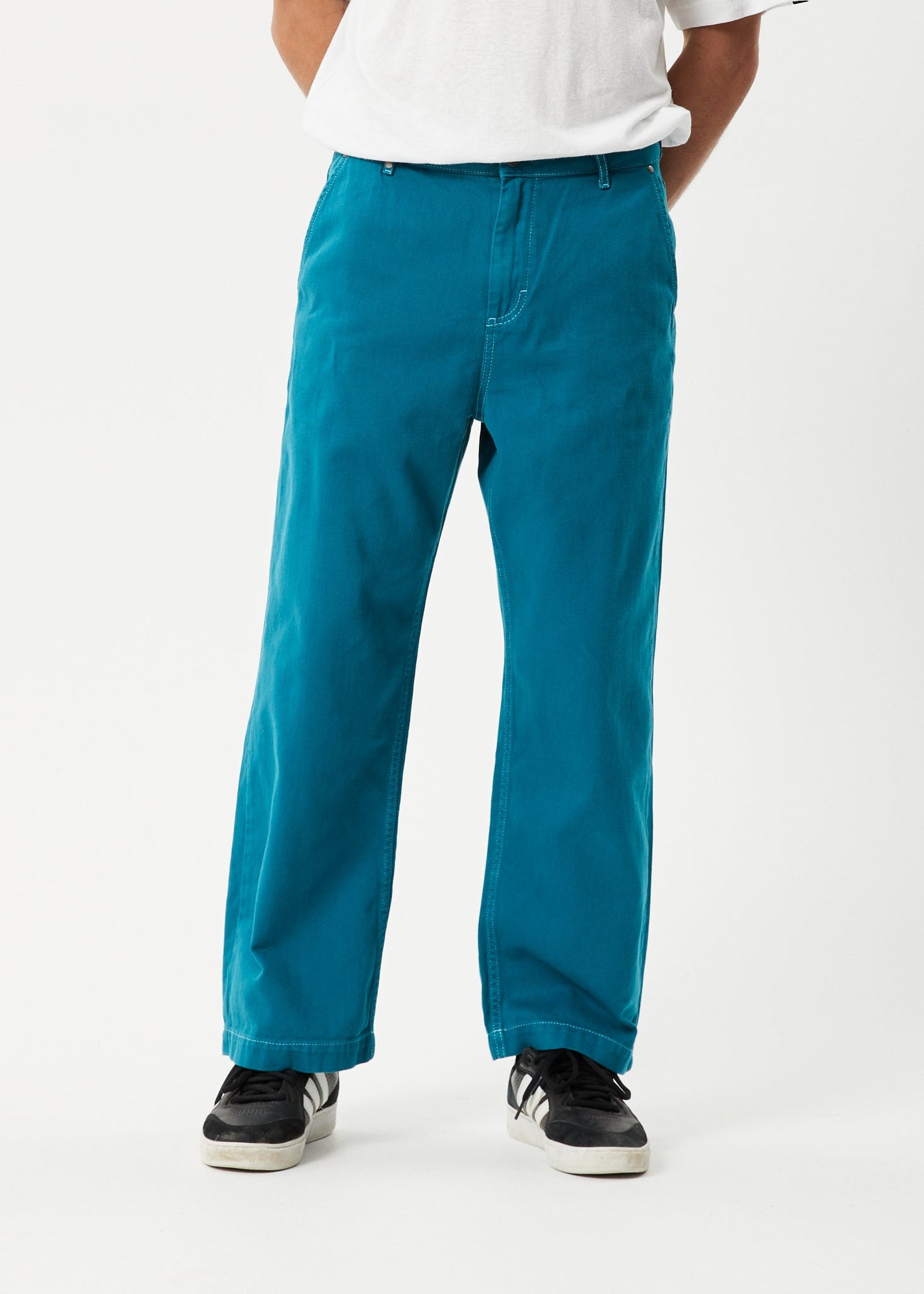 Afends Mens Pablo - Recycled Baggy Pants - Azure 