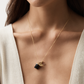 Mindful Necklace | Black Tourmaline, Clear Quartz + Evil Eye