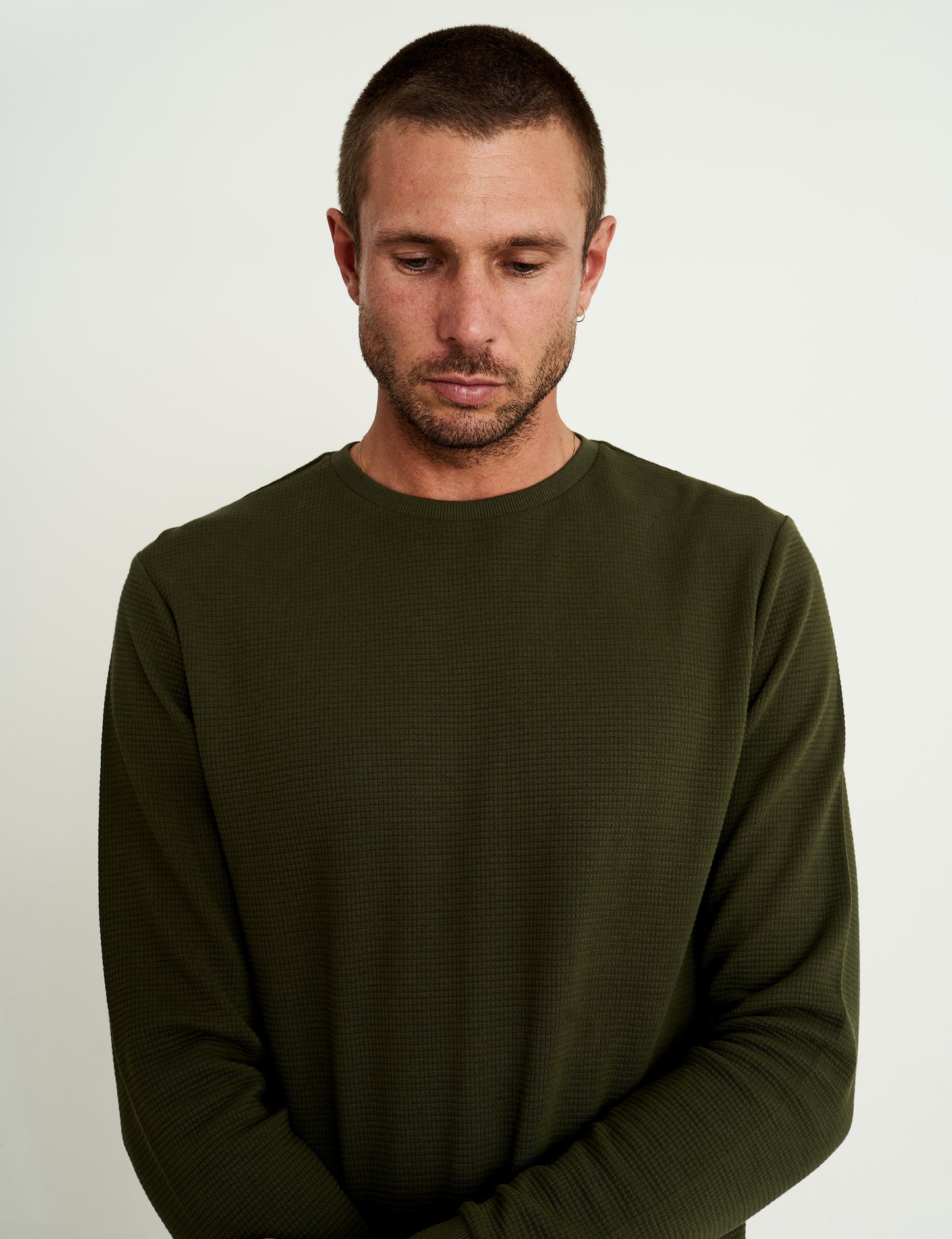 Waffle Long Sleeve Tee - Fatigue