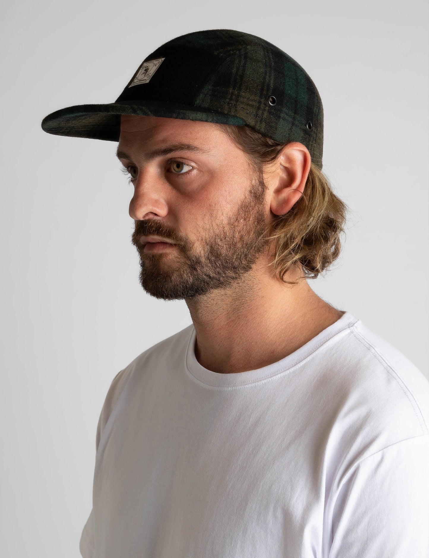 Sal Camp Cap - Black/Green Plaid