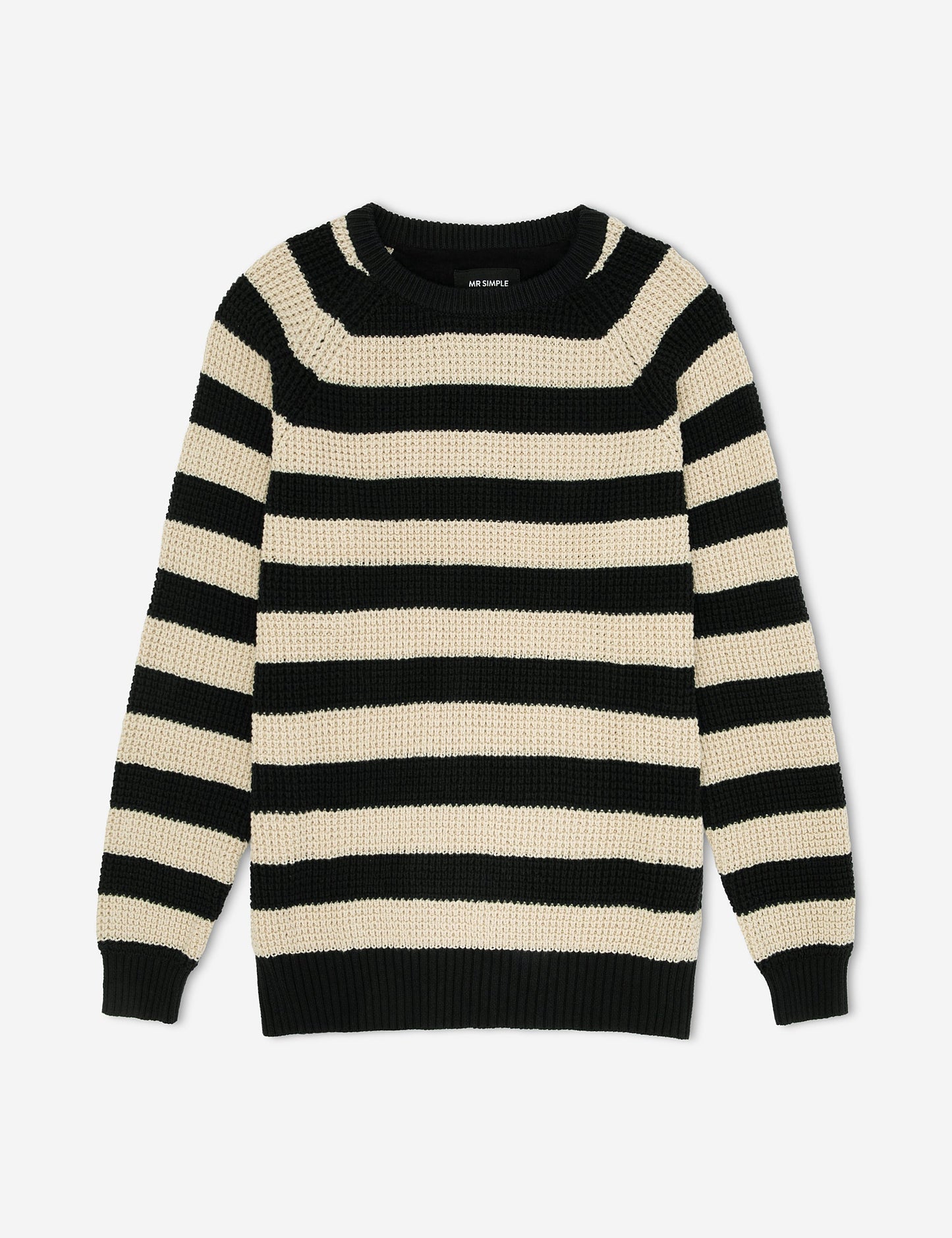 Stripe Knit - Black Oatmeal Stripe