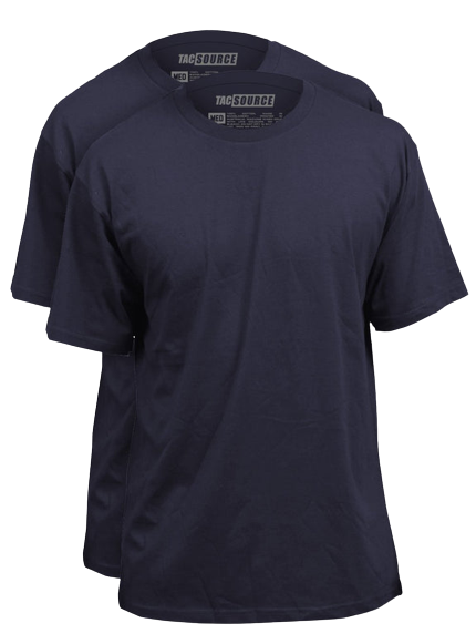 Tacsource 100% Cotton Loose Fit Undergear Tee - 2 X Pack - Dark Navy