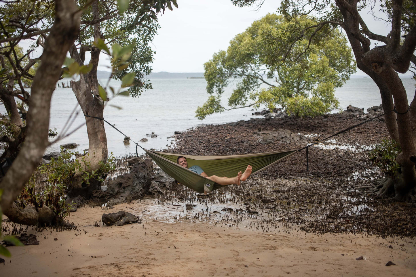 Olive Green - Recycled Hammock With Straps