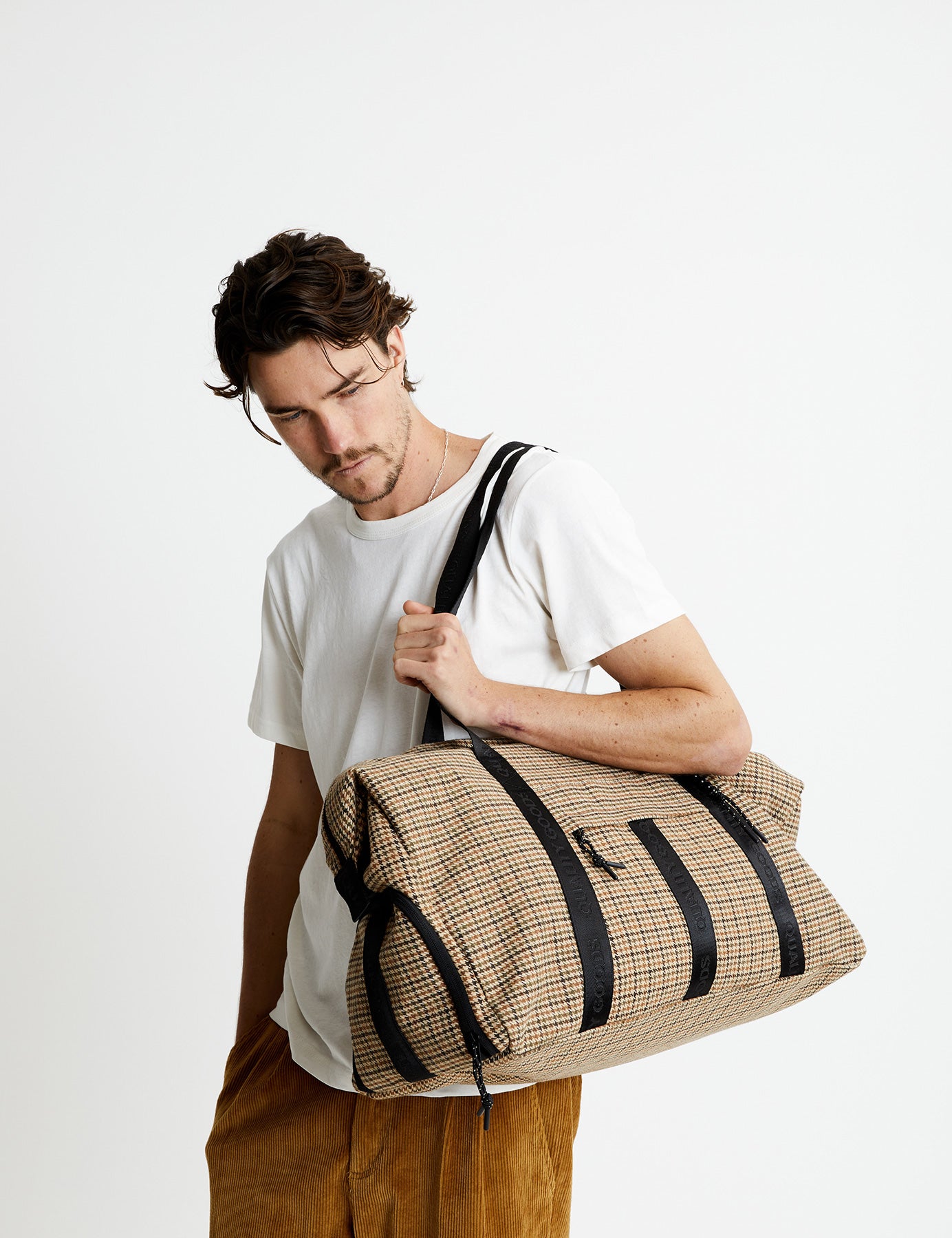 Nelson Duffle - Brown Houndstooth