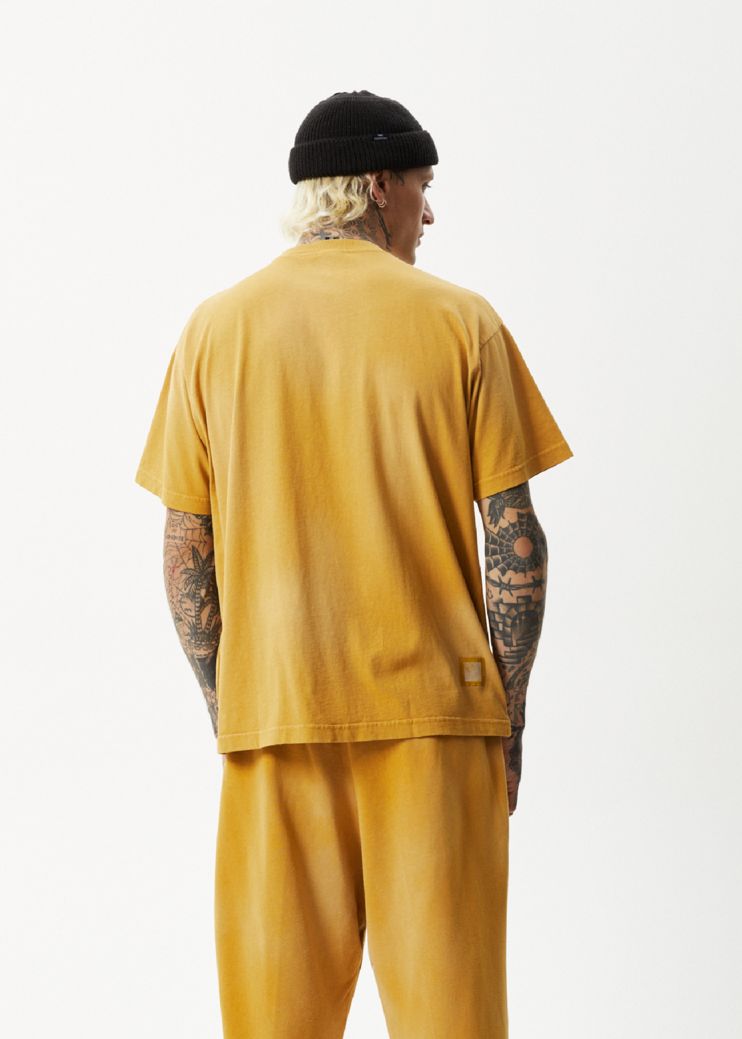 Afends Unlimited - Boxy Logo T-Shirt - Worn Mustard - Sustainable Clothing - Streetwear