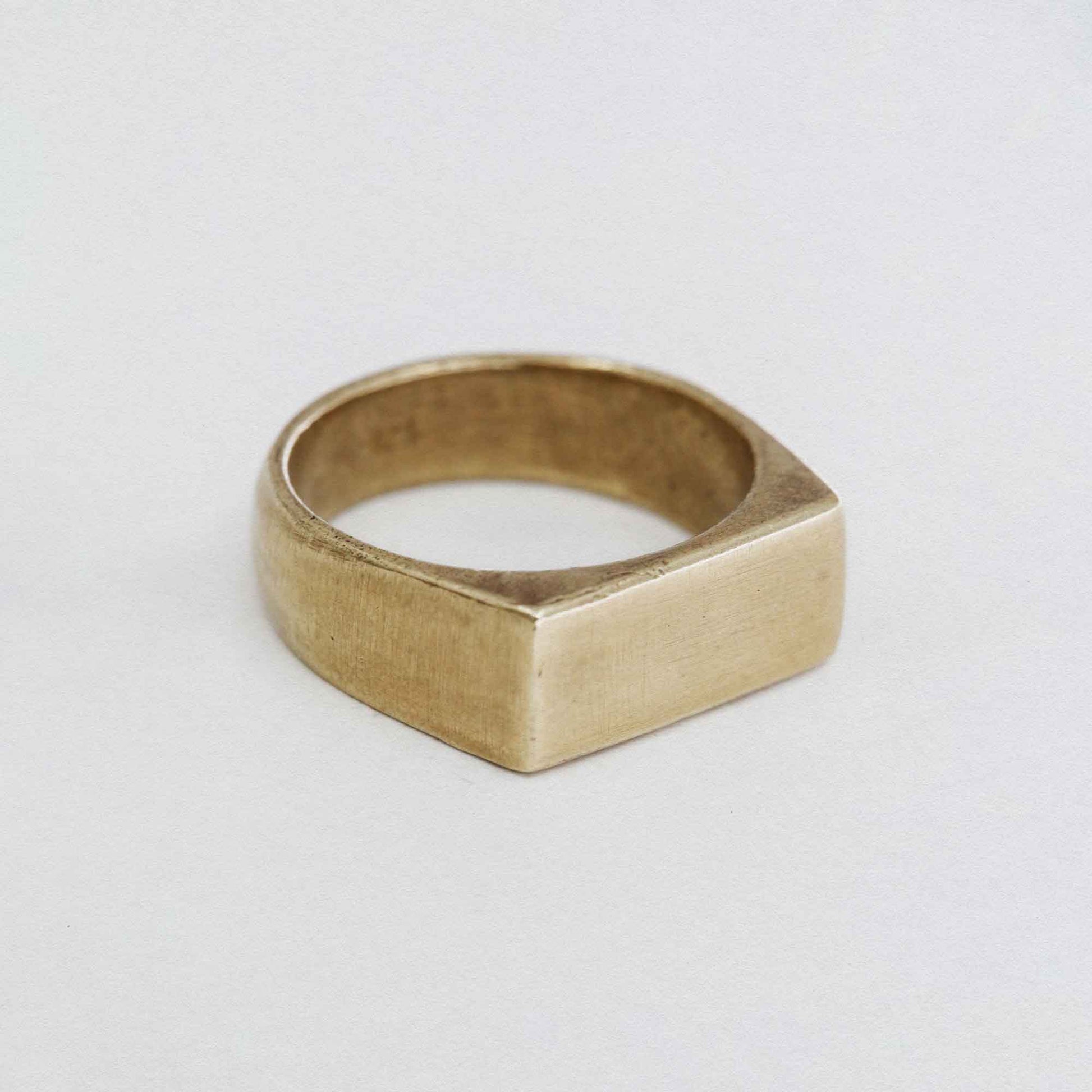 Wide Rectangle Signet Ring In 9CT Gold