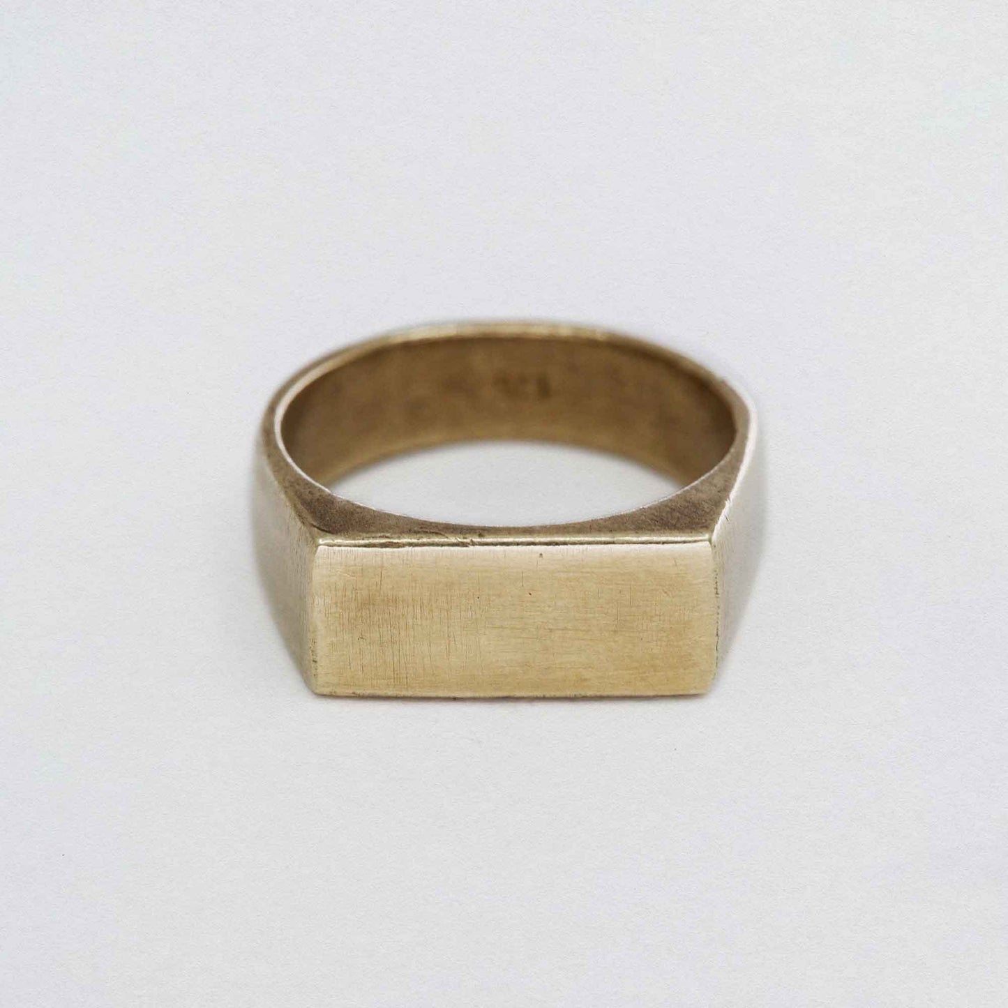 Wide Rectangle Signet Ring In 9CT Gold