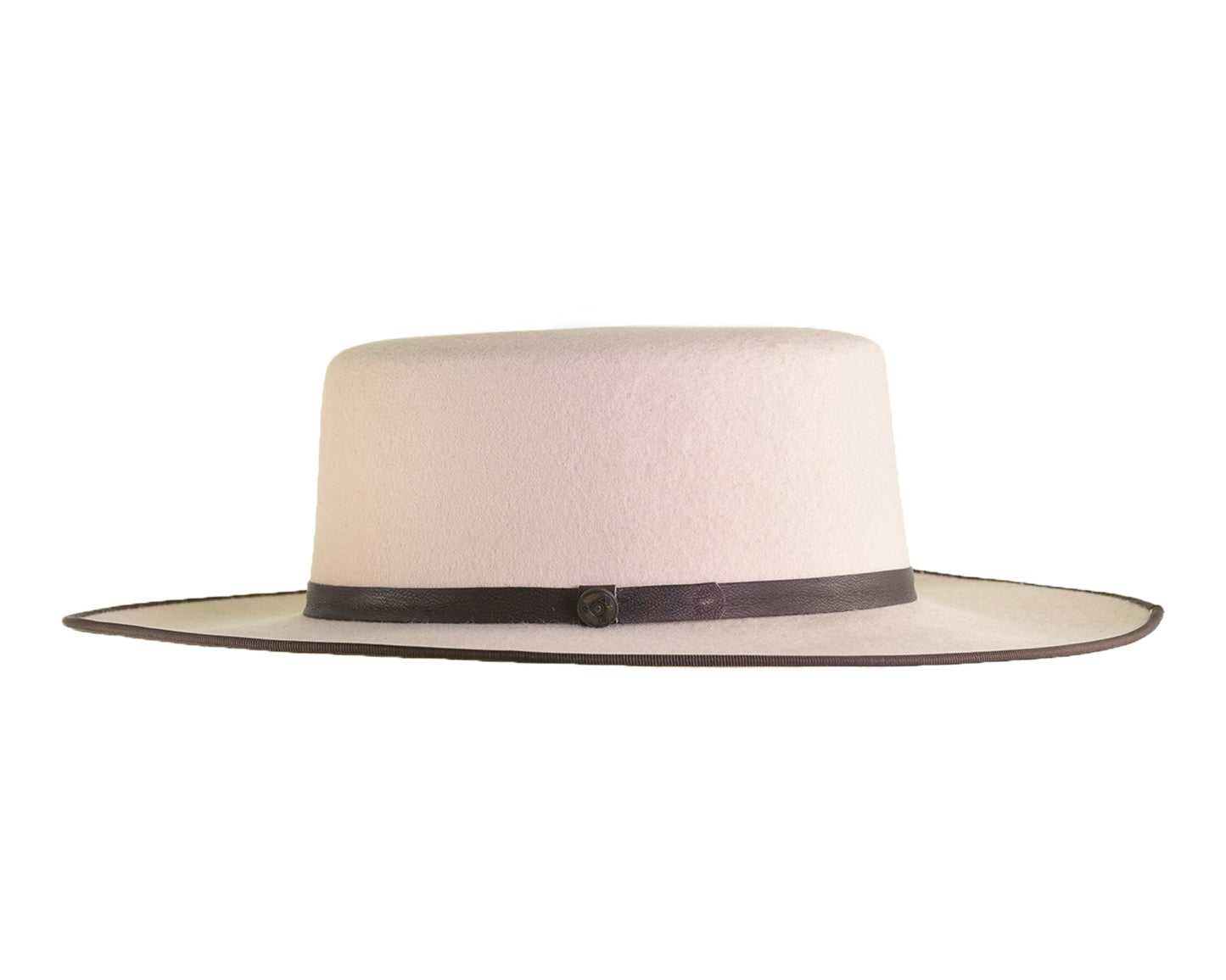 The Triptych Series Felt Hat - Square - Ivory/Brown