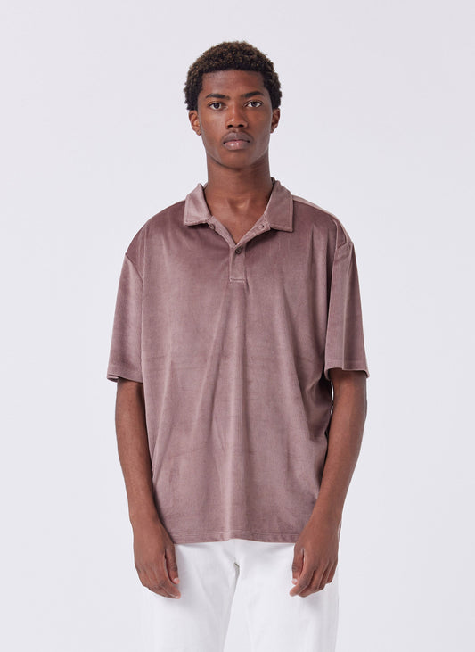 Velour Cord Polo Thistle