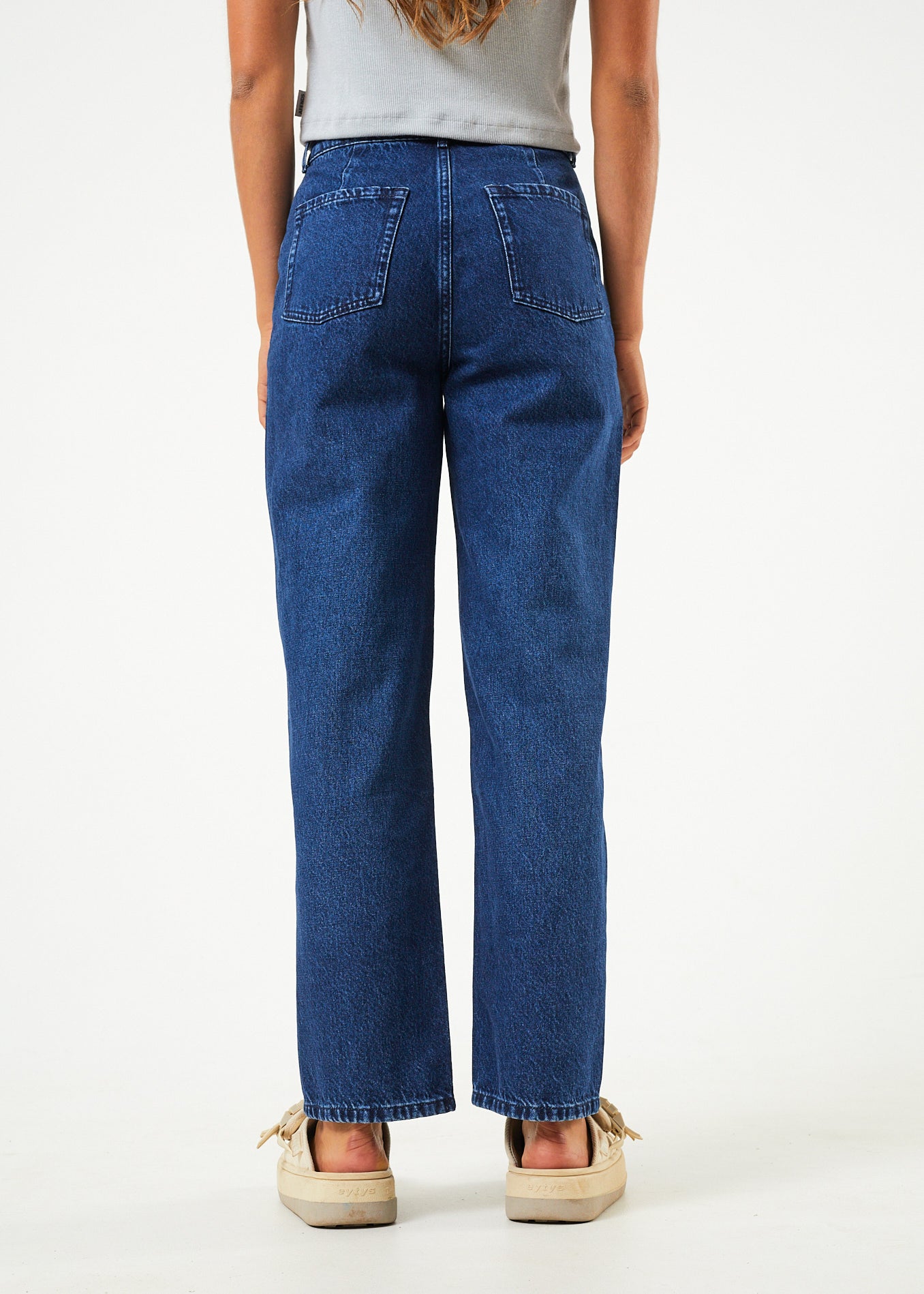 Afends Womens Shelby - Hemp Denim Wide Leg Jeans - Original Rinse 