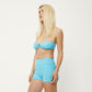 Afends Womens Moon - Hemp Terry Bandeau Bikini Top - Blue Daisy W231707-BLD-XS