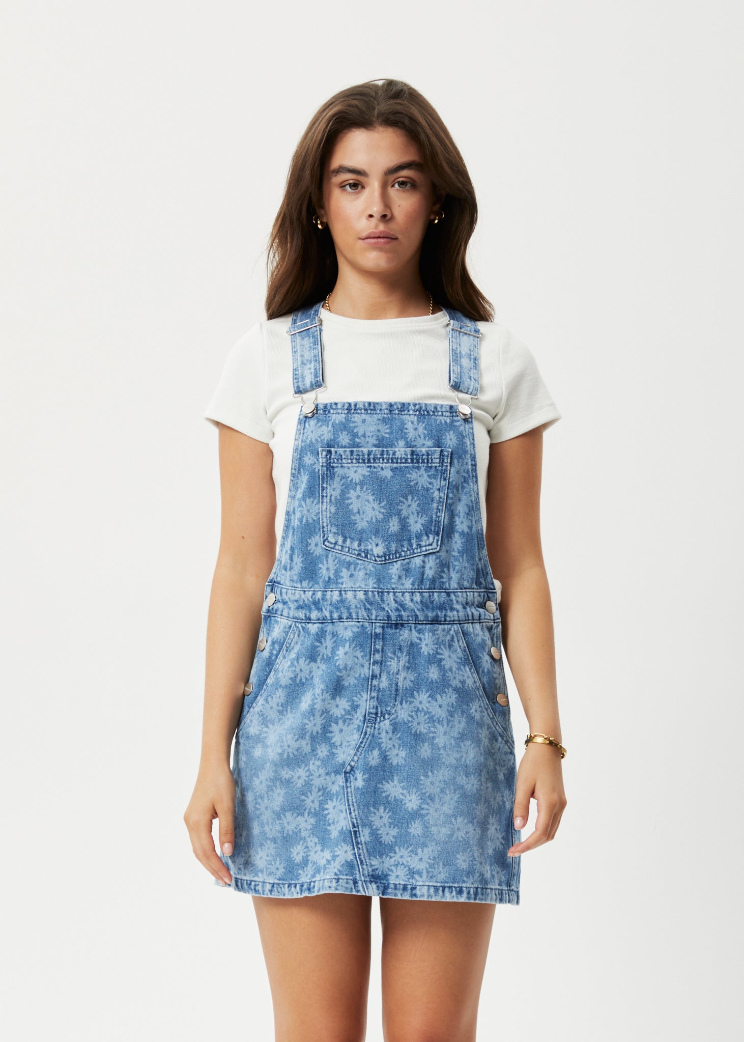 Forever 21 Denim Overall Dress , Ivory from Forever 21 on 21 Buttons