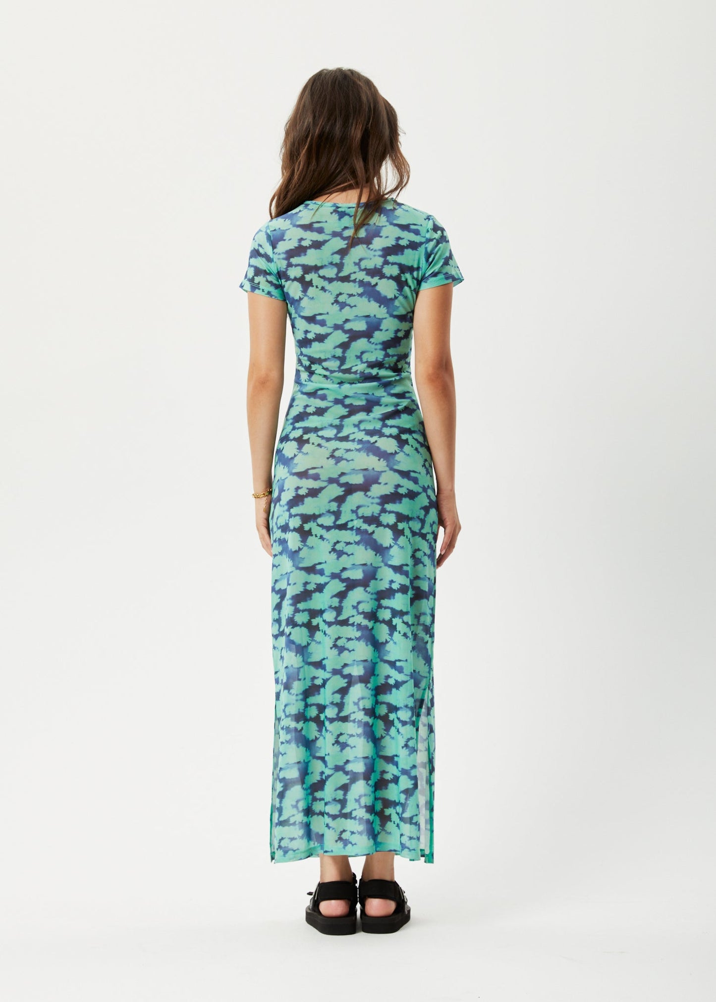 Afends Womens Liquid - Recycled Sheer Maxi Dress - Jade Floral 