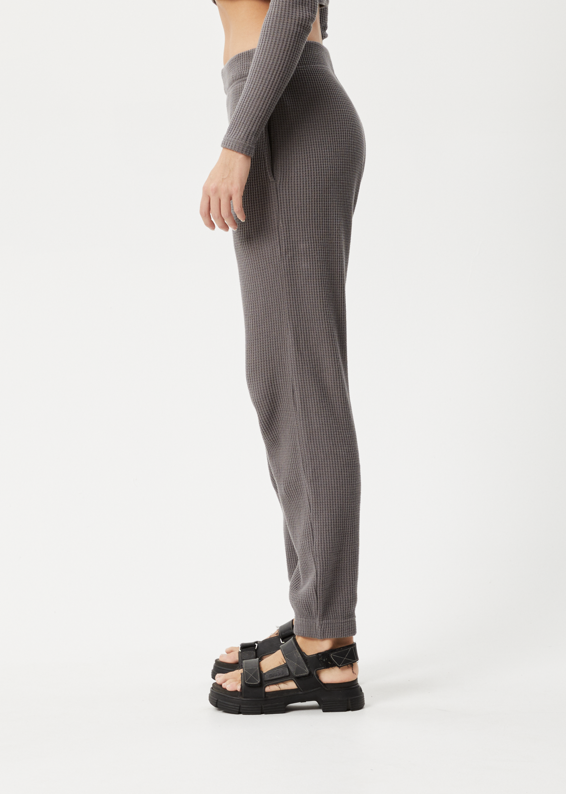 Afends Womens Ari - Waffle Sweatpants - Steel 