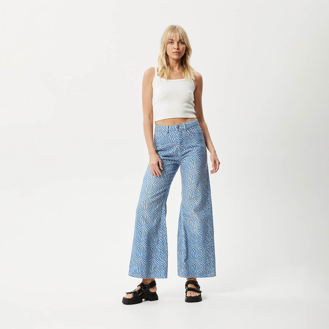 Afends Womens Shadows Gigi - Denim Flared Jeans - Arctic - Sustainable Clothing - Streetwear