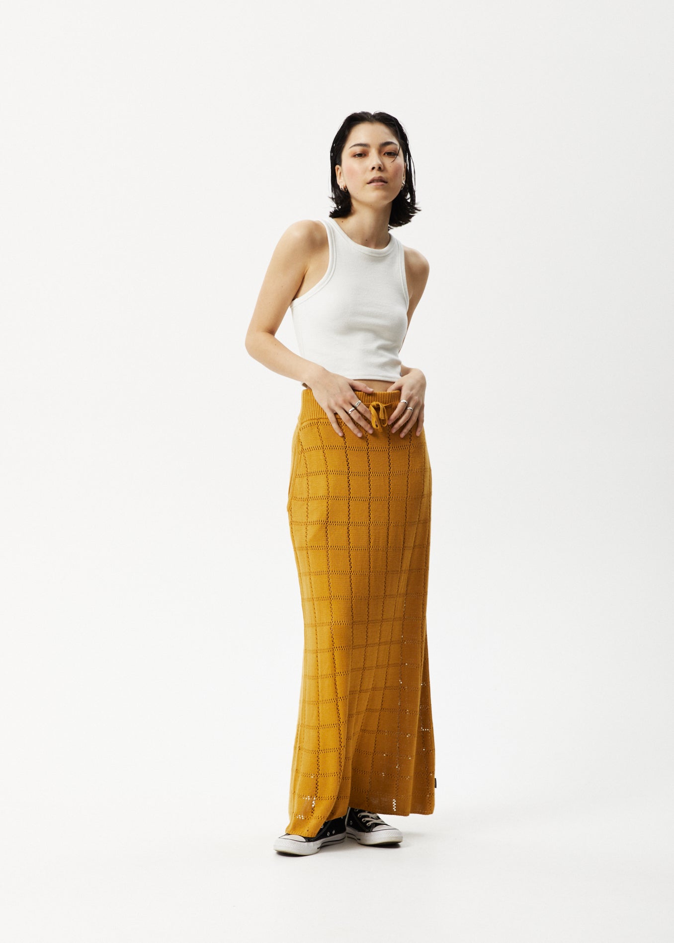 Afends Womens Femme - Knit Maxi Skirt - Mustard 