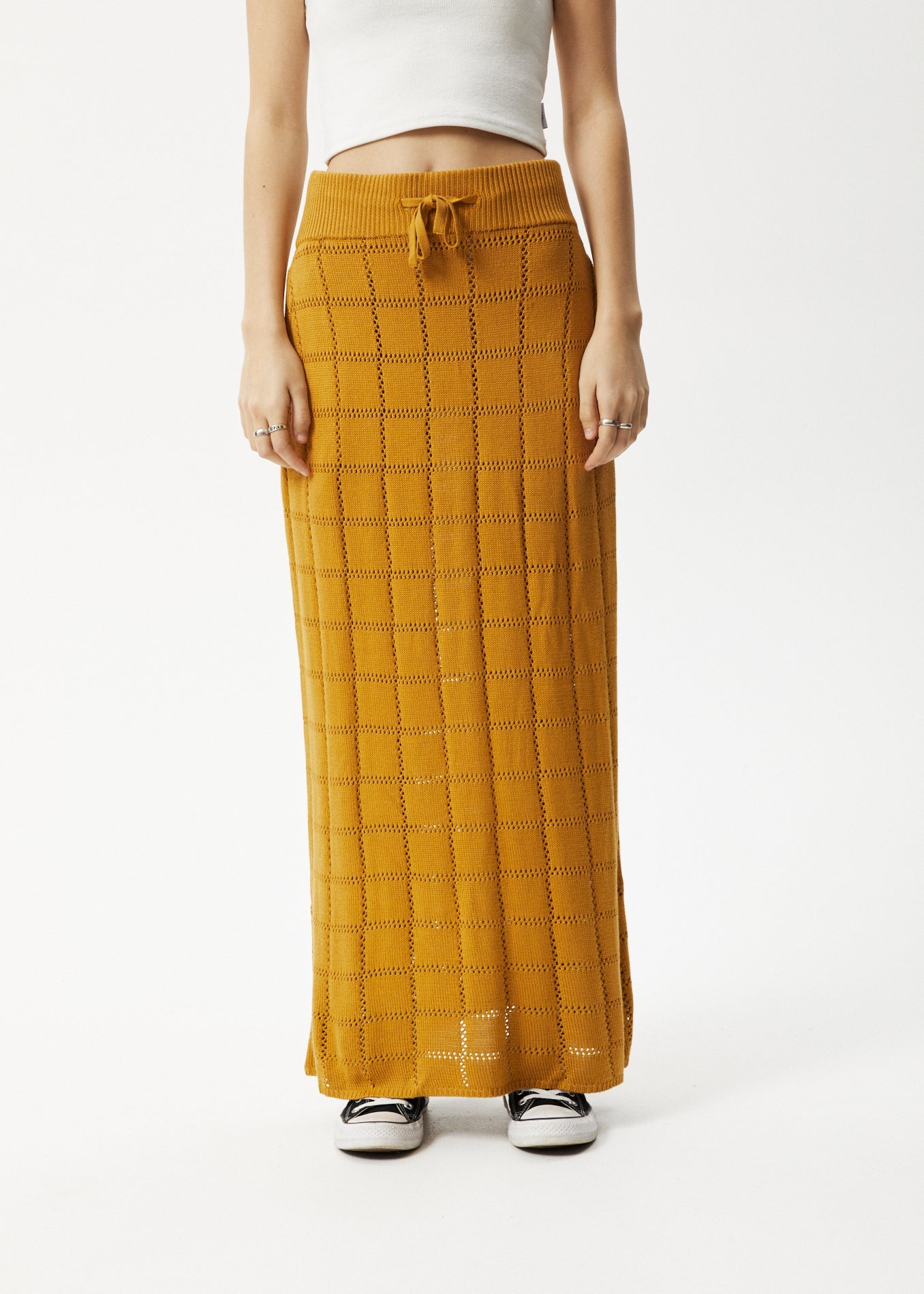 Afends Womens Femme - Knit Maxi Skirt - Mustard 