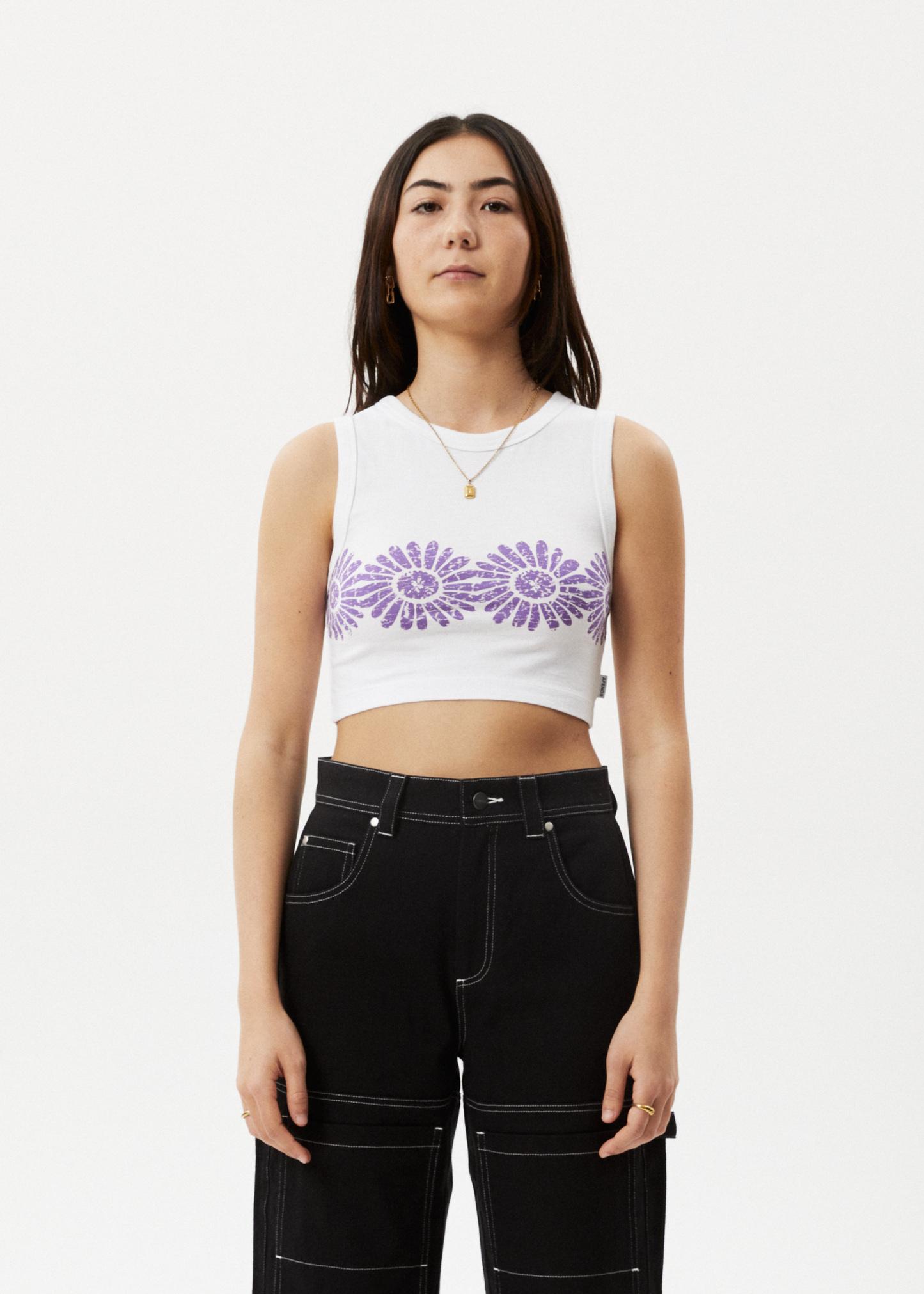 Afends Womens Daisy - Cropped Singlet - White 