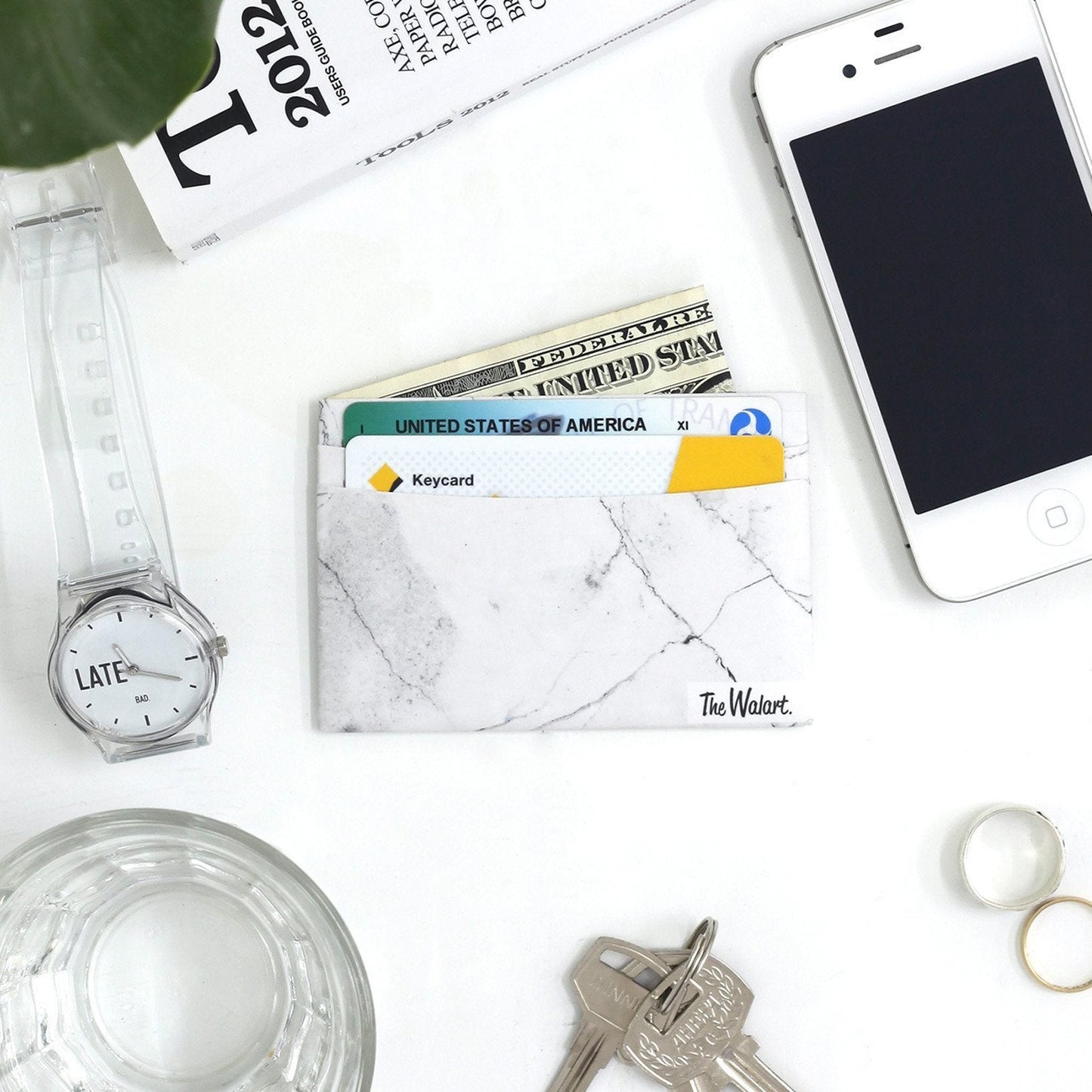 White Marble Card Wallet - The Walart - Paper Wallet