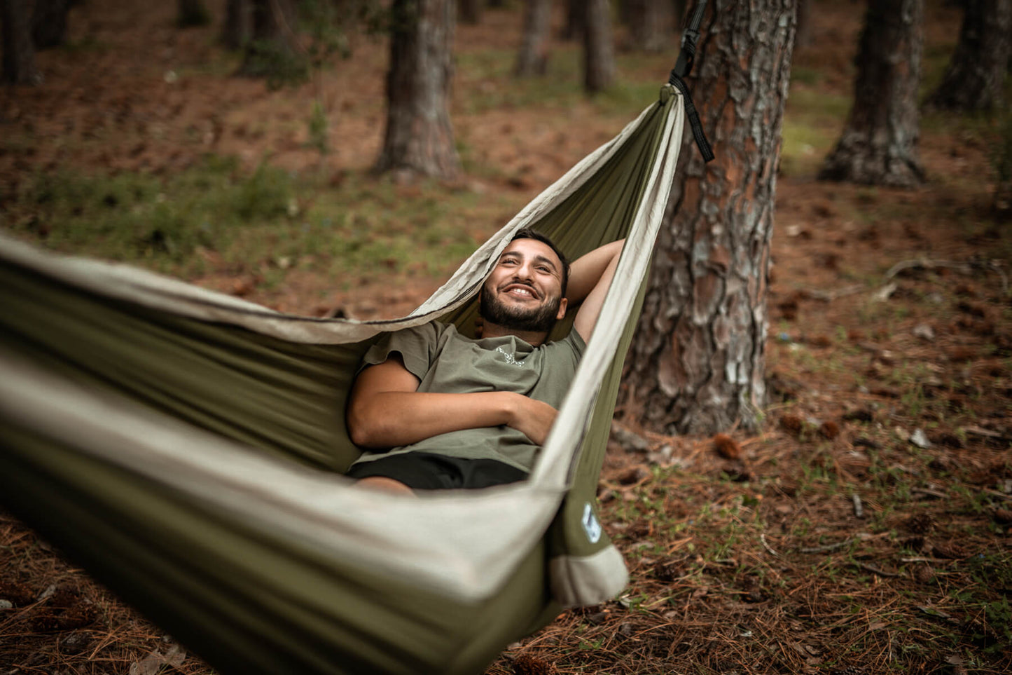 Olive Green - Recycled Hammock With Straps