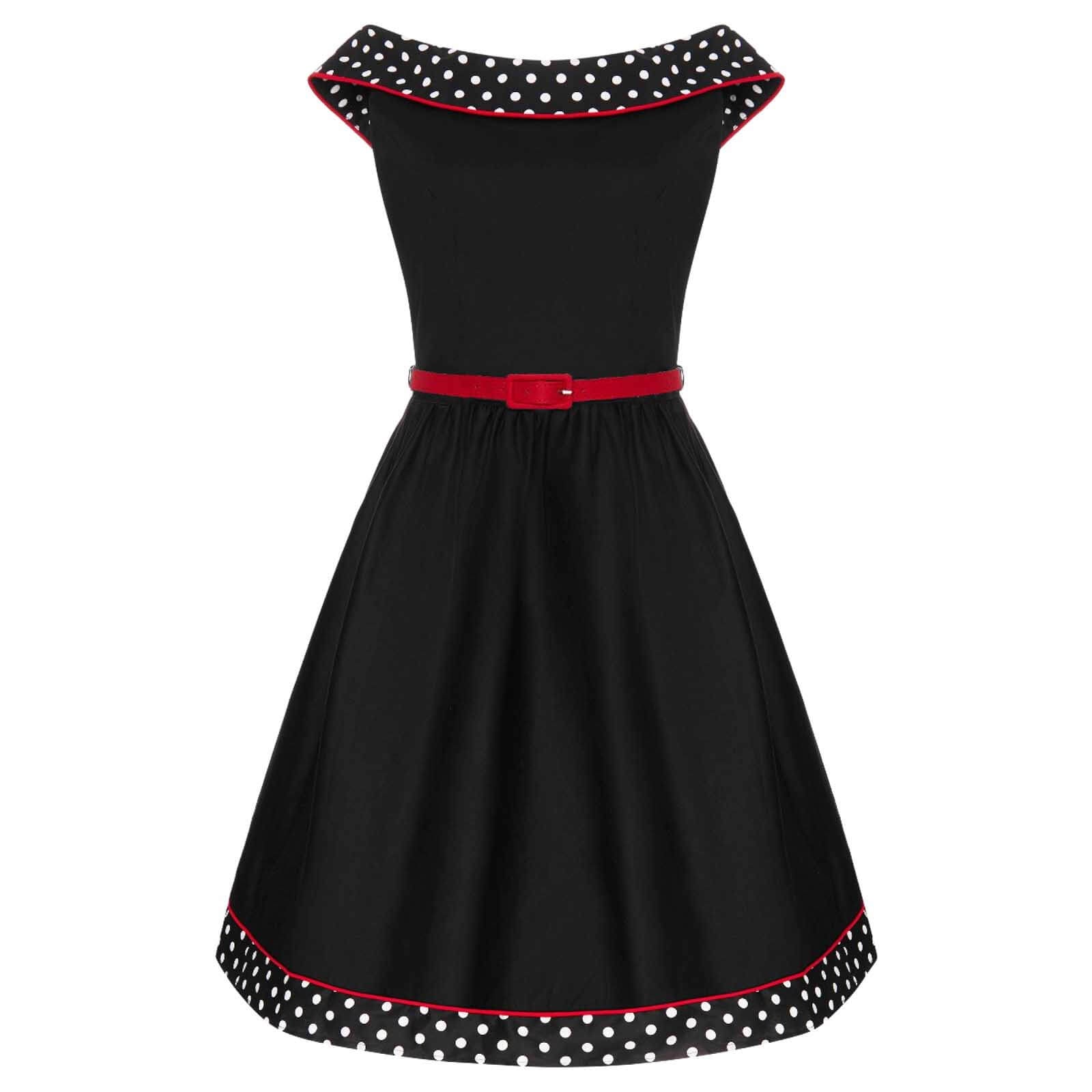 Dolly and Dotty Cindy 50s Dress - Black on invisible mannequin front