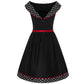Dolly and Dotty Cindy 50s Dress - Black on invisible mannequin back