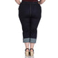 Hell Bunny Charlie Denim Capris/Jeans - Navy Blue - plus model front