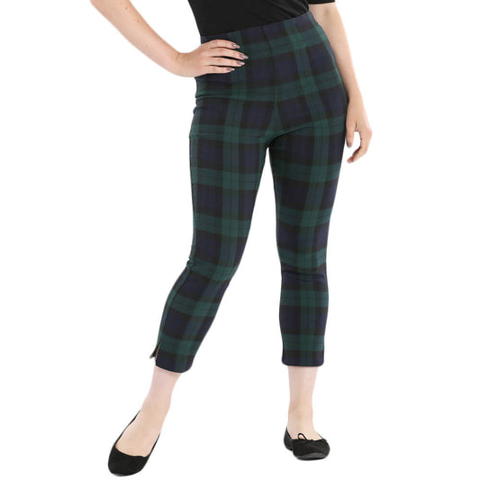Hell Bunny Evelyn Tartan Cigarette Trousers front