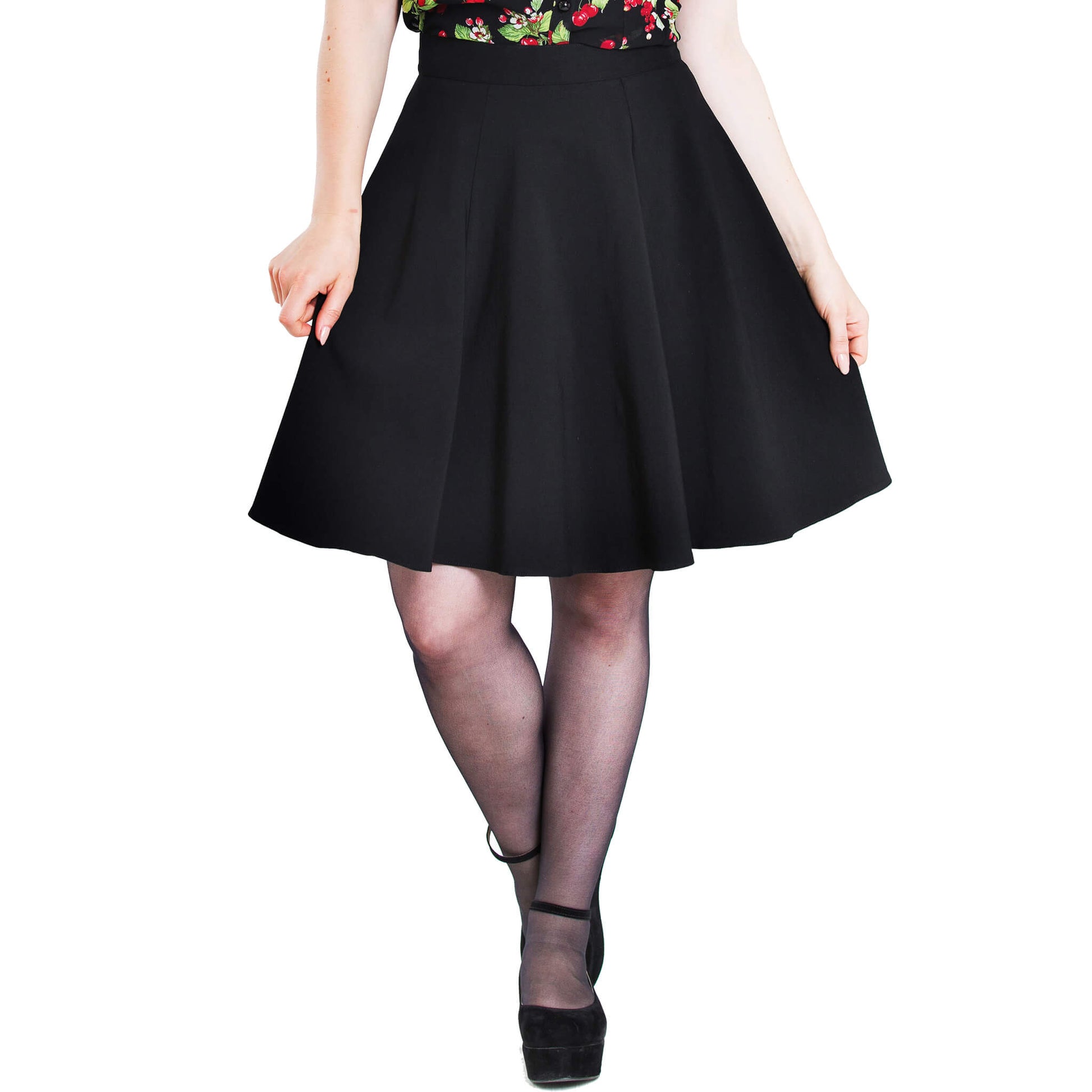 Hell Bunny Gabby Skirt - Black - model front