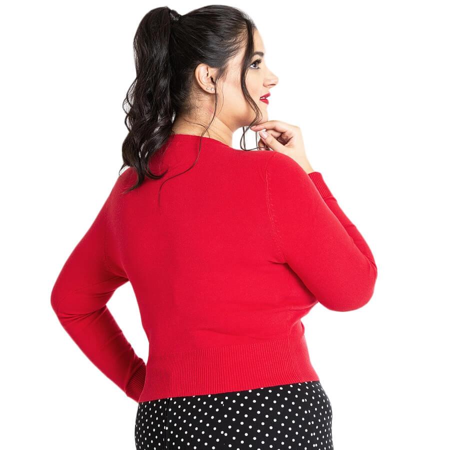 Image of Hell Bunny Paloma Cropped Cardigan - Red