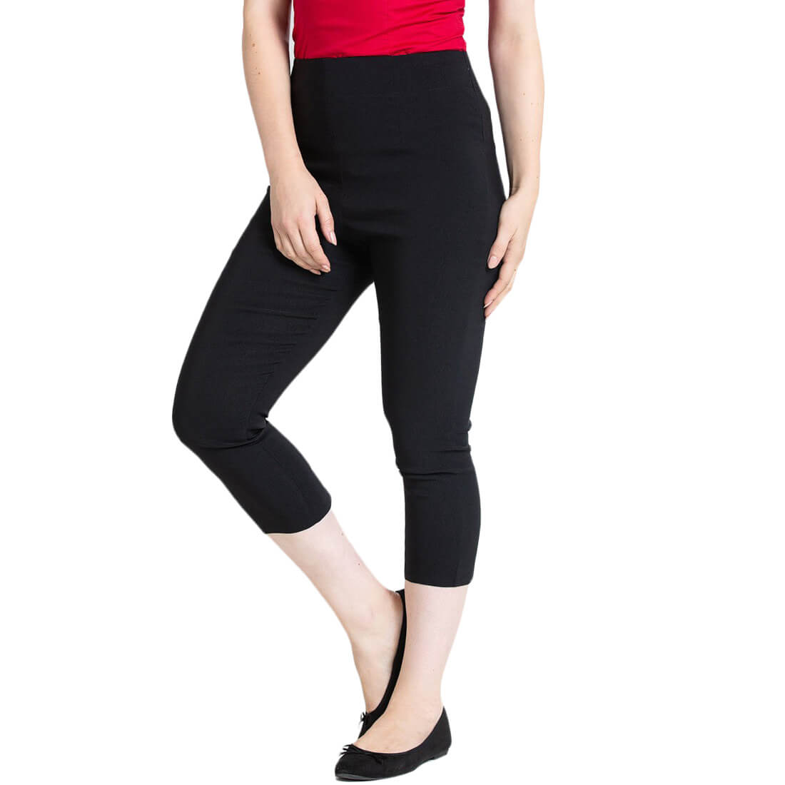 Hell Bunny Tina Retro 50s Style Capri Pants - Black front