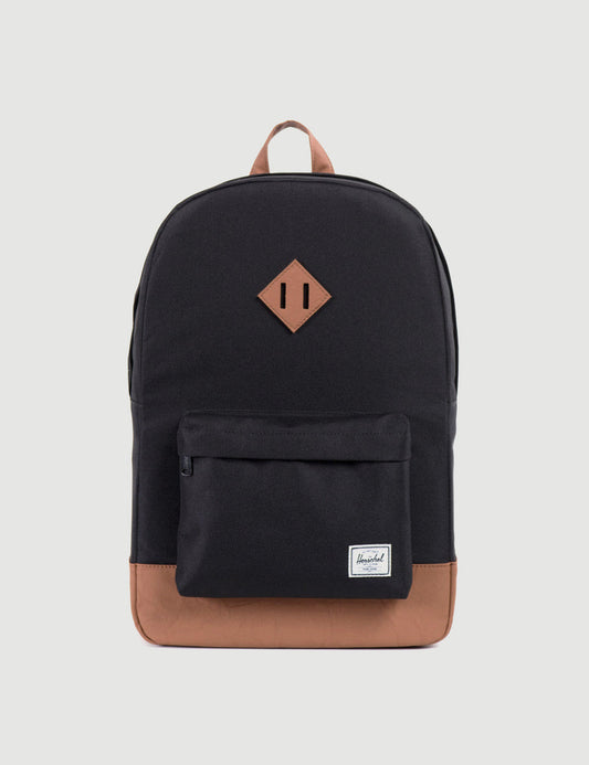 Herschel Heritage Backpack - Black/Tan Synthetic Leather