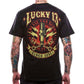 Lucky 13 Men&#039;s Retro T-Shirt - Amped back view full