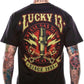 Lucky 13 Men&#039;s Retro T-Shirt - Amped - back view cropped