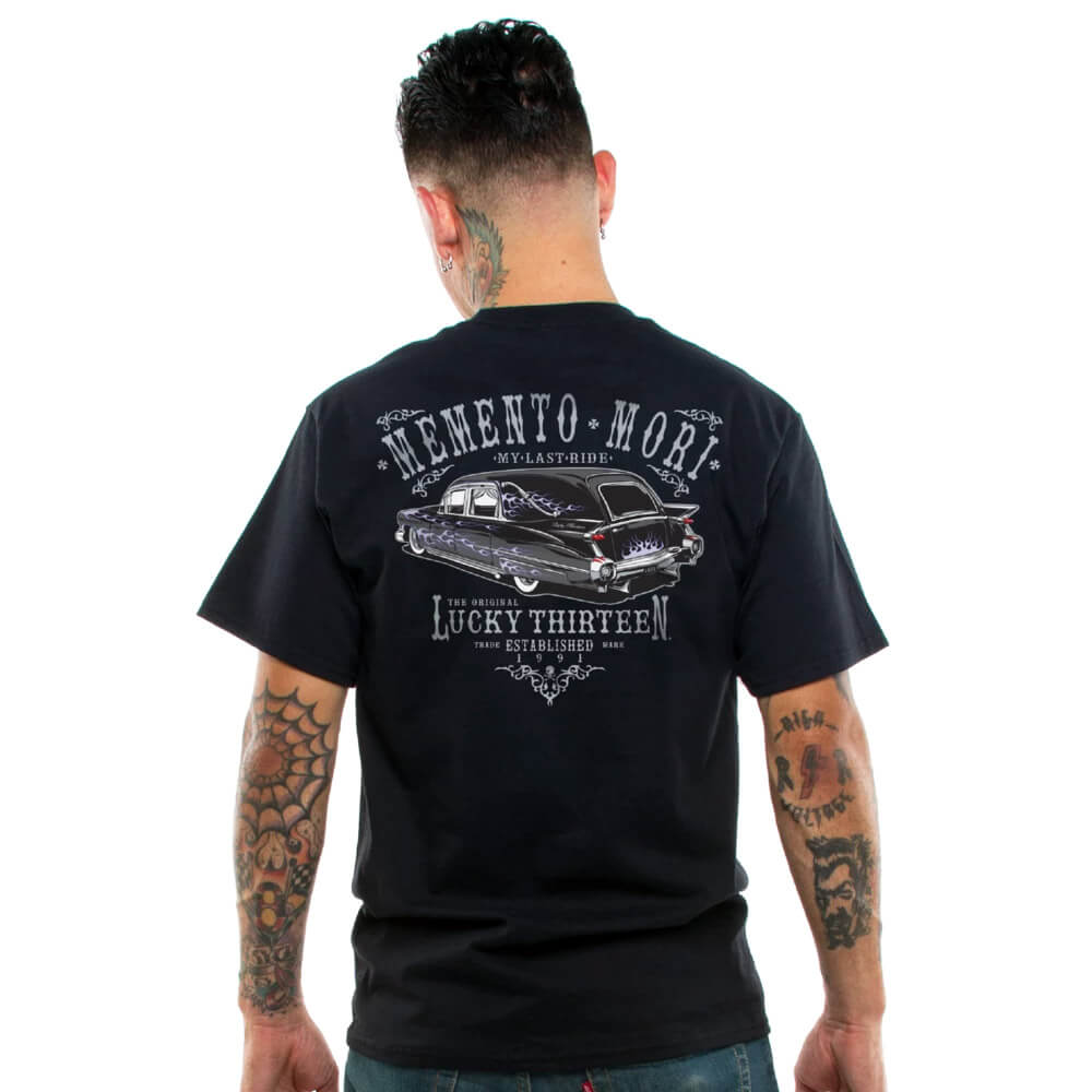 Lucky 13 Men&#039;s T-Shirt - Last Ride Hearse - model back