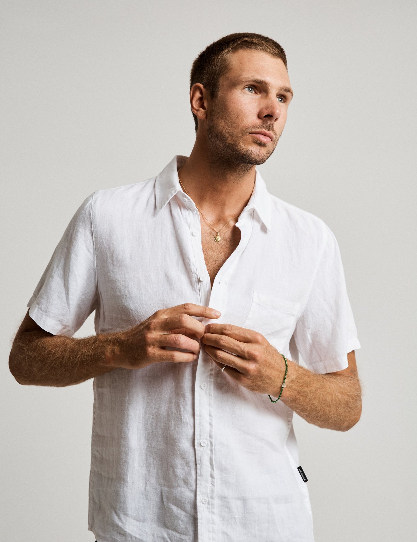 Linen Short Sleeve Shirt - White