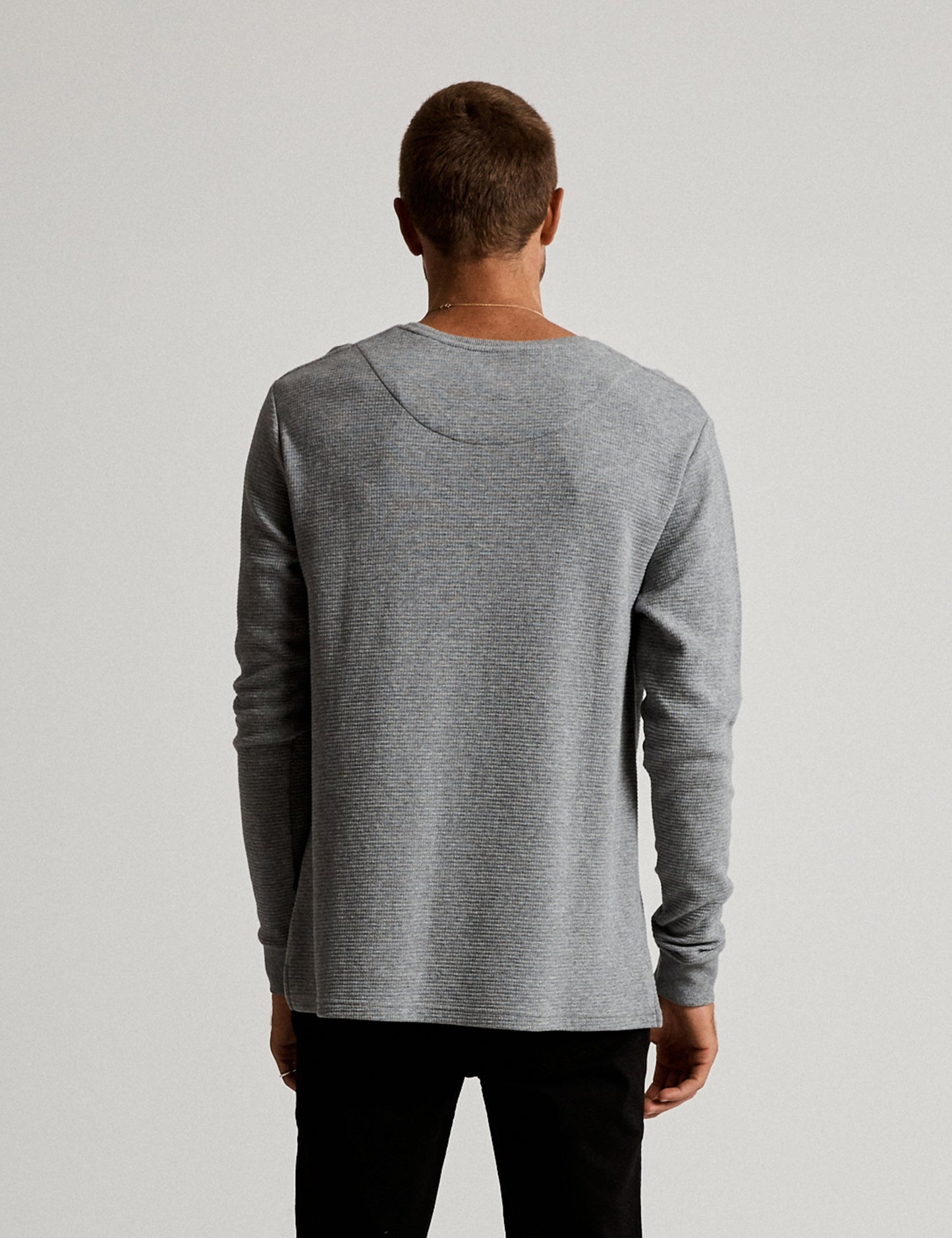 Waffle Long Sleeve Tee - Grey Marle