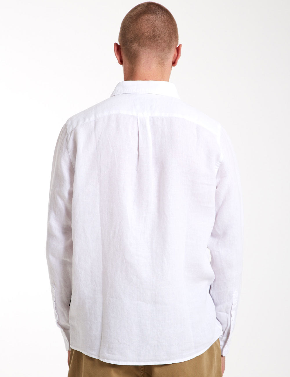 Linen Long Sleeve Shirt - White