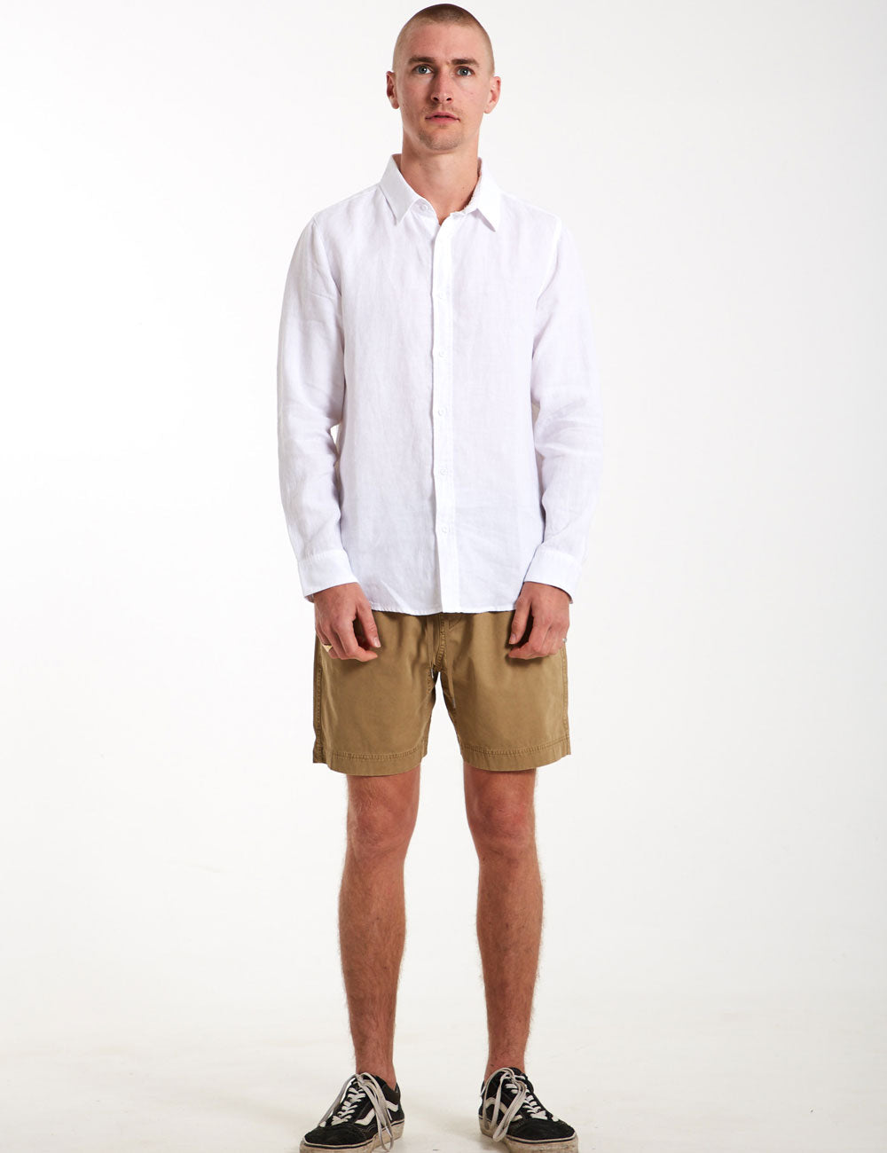 Linen Long Sleeve Shirt - White