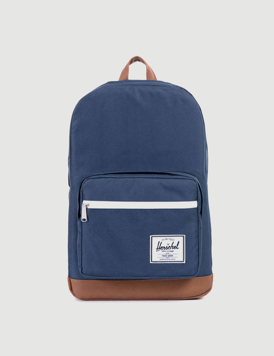 Herschel Pop Quiz Backpack - Navy/Tan Synthetic Leather