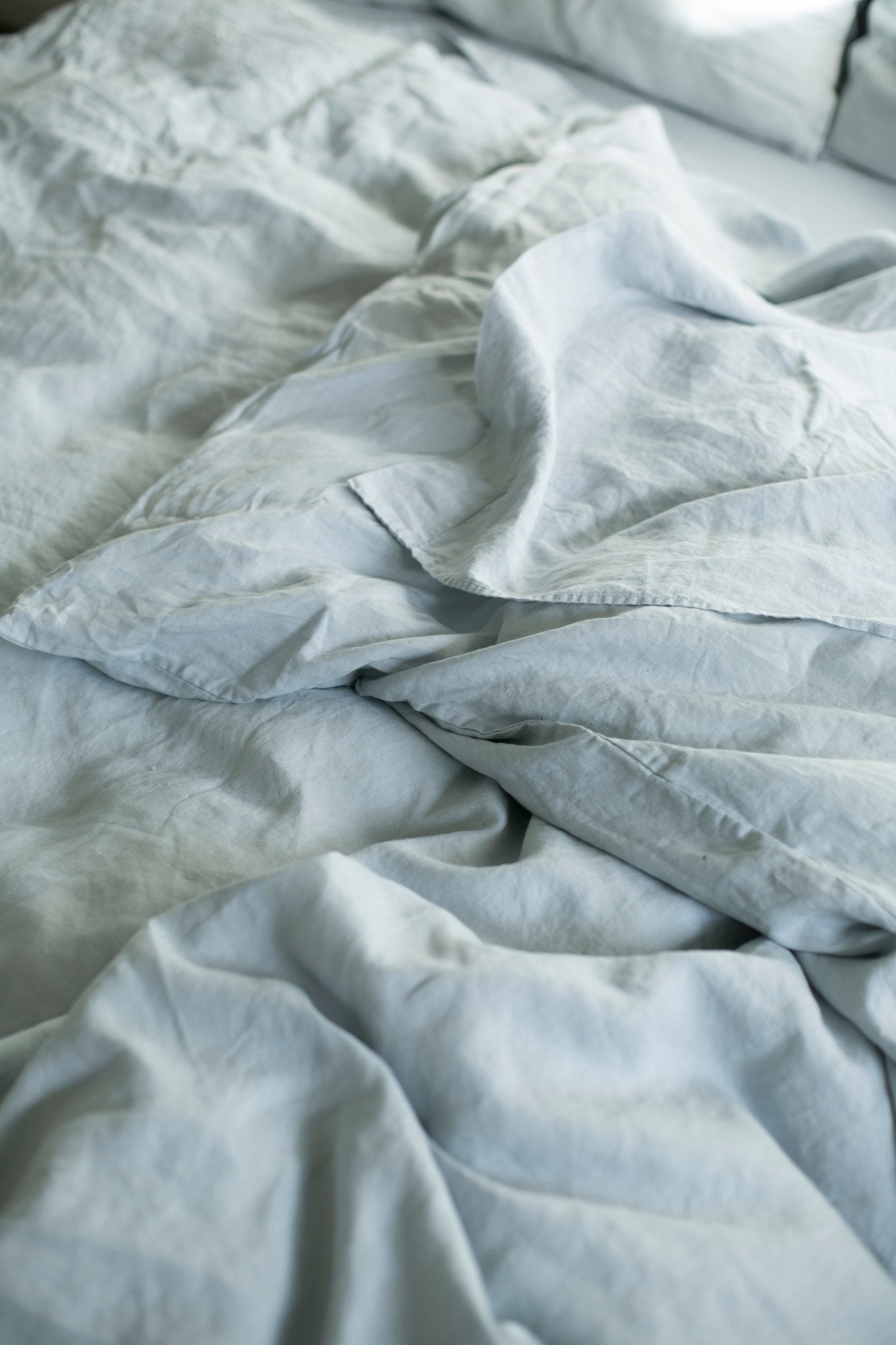 Powder Blue Hemp Linen Top Sheet - GOOD STUDIOS