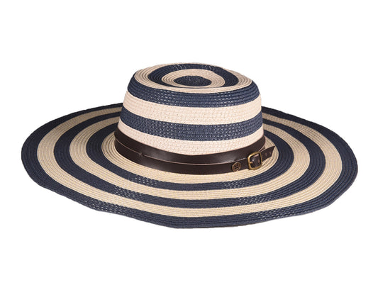 The Rolling Stone Straw Hat - Navy Stripe