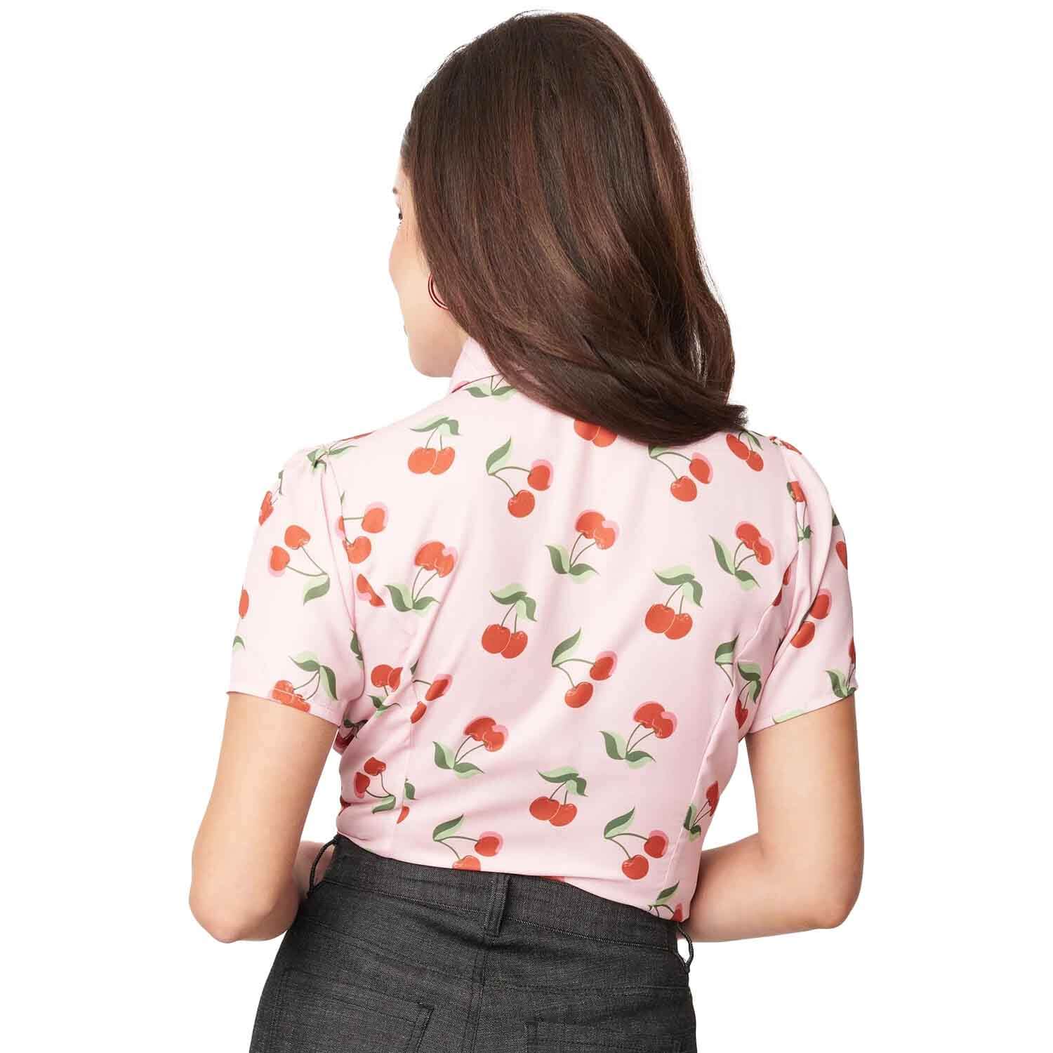 Smak Parlour Retro Cherries Top back view of model