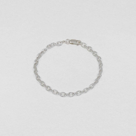 Cable Chain Bracelet In 925 Sterling Silver