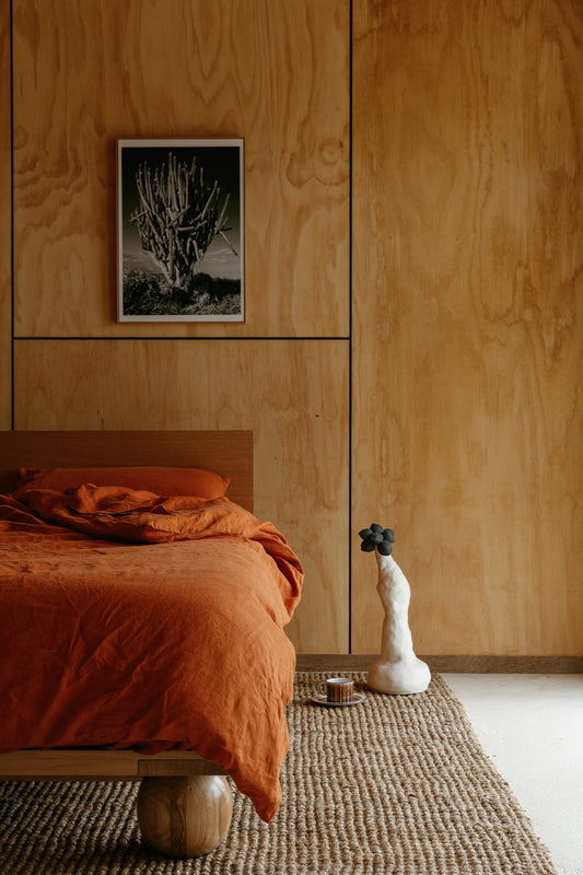 Terracotta Hemp Linen Quilt Cover - GOOD STUDIOS