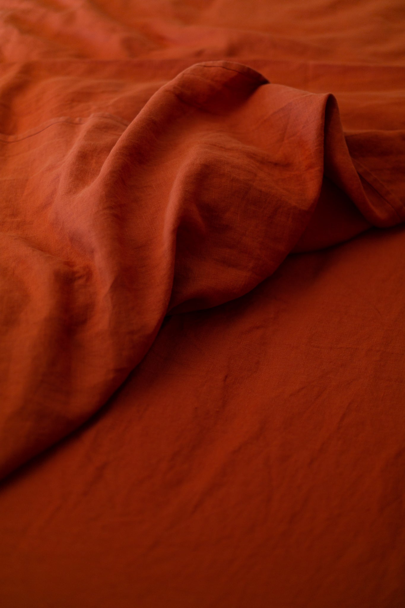 Terracotta Hemp Linen Top Sheet - GOOD STUDIOS